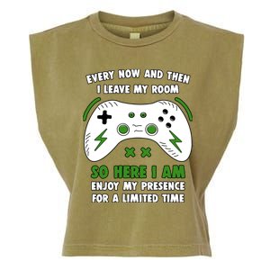 Funny Gamer Every Now And Then I Leave My Room Gaming Garment-Dyed Women's Muscle Tee