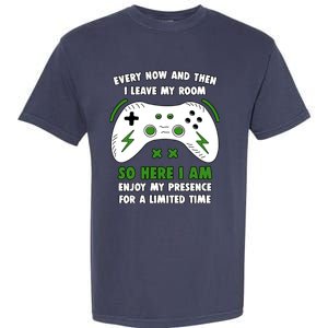 Funny Gamer Every Now And Then I Leave My Room Gaming Garment-Dyed Heavyweight T-Shirt