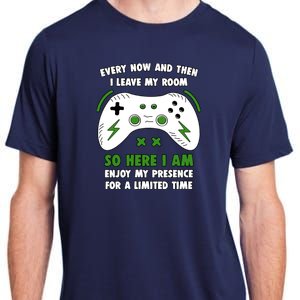 Funny Gamer Every Now And Then I Leave My Room Gaming Adult ChromaSoft Performance T-Shirt