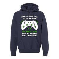 Funny Gamer Every Now And Then I Leave My Room Gaming Premium Hoodie