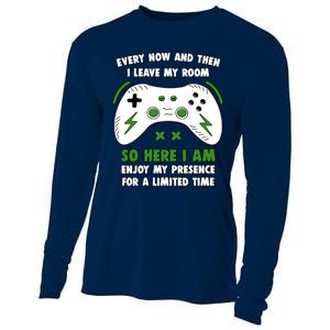 Funny Gamer Every Now And Then I Leave My Room Gaming Cooling Performance Long Sleeve Crew