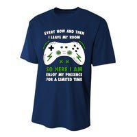 Funny Gamer Every Now And Then I Leave My Room Gaming Performance Sprint T-Shirt