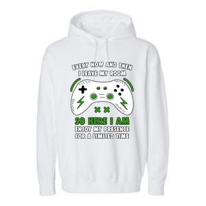 Funny Gamer Every Now And Then I Leave My Room Gaming Garment-Dyed Fleece Hoodie