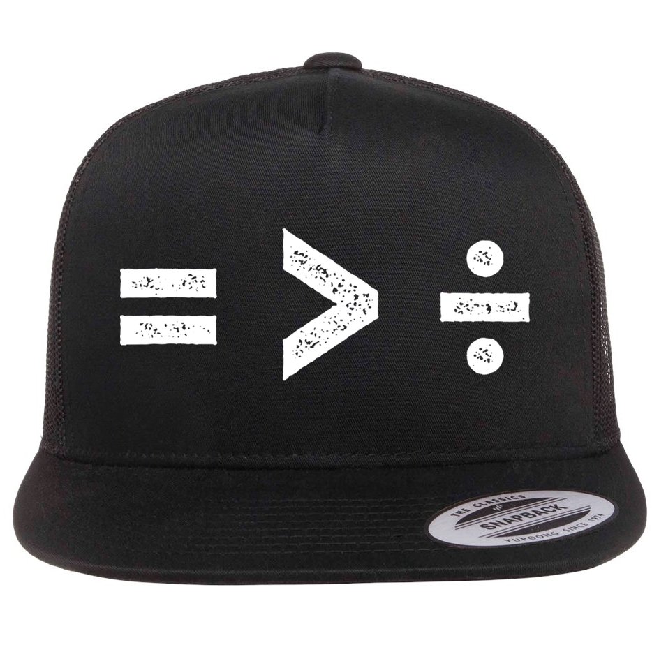 Funny Gift Equality Is Greater Than Division Symbols Gift Flat Bill Trucker Hat