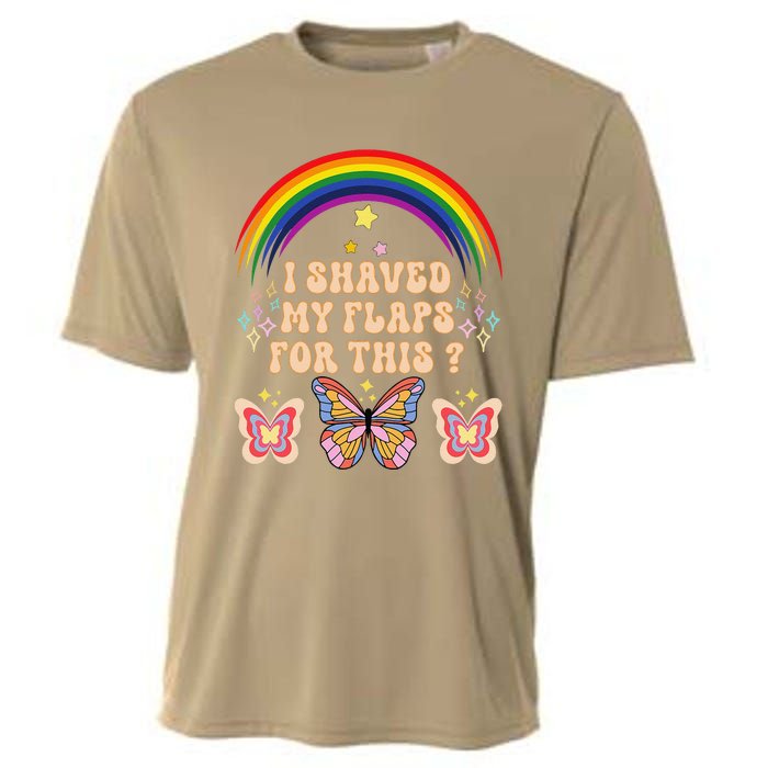 Funny Groovy Embarrassing I Shaved My Flaps For This Cooling Performance Crew T-Shirt