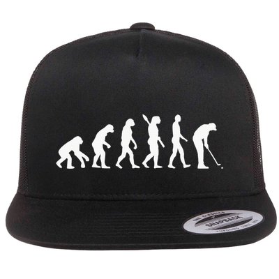 Funny Golfer Evolution Golf Lover Golfer Golfing Life Flatbill Hat
