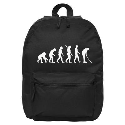 Funny Golfer Evolution Golf Lover Golfer Golfing Life 16 in Basic Backpack