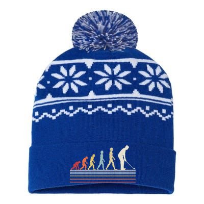 Funny Golf Evolution Of Sport Retro Vintage Gift Cool Gift USA-Made Snowflake Beanie