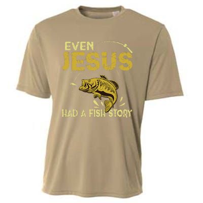 Fishing Gifts Even Jesus Had A Fish Story Funny Cooling Performance Crew T-Shirt