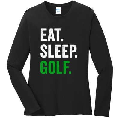 Funny Golf Eat Sleep Golf Gift For Father's Day Ladies Long Sleeve Shirt