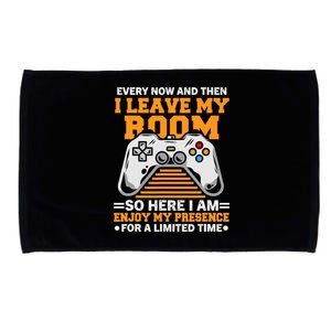 Funny Gamer Every Now And Then I Leave My Room Gaming Lover Microfiber Hand Towel