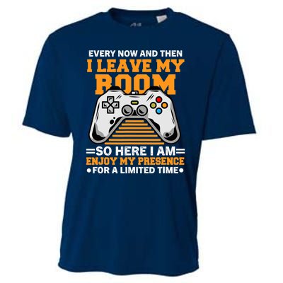 Funny Gamer Every Now And Then I Leave My Room Gaming Lover Cooling Performance Crew T-Shirt