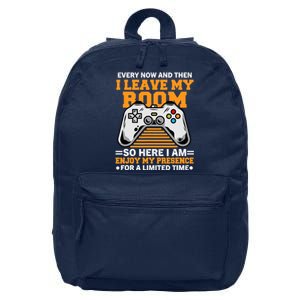 Funny Gamer Every Now And Then I Leave My Room Gaming Lover 16 in Basic Backpack