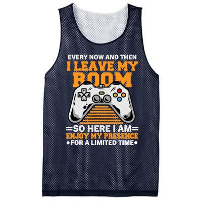 Funny Gamer Every Now And Then I Leave My Room Gaming Lover Mesh Reversible Basketball Jersey Tank