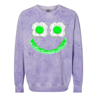 Funny Green Eggs Ham Smile Face Brunch Breakfast Colorblast Crewneck Sweatshirt