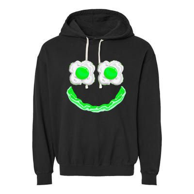 Funny Green Eggs Ham Smile Face Brunch Breakfast Garment-Dyed Fleece Hoodie