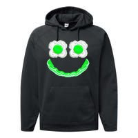 Funny Green Eggs Ham Smile Face Brunch Breakfast Performance Fleece Hoodie