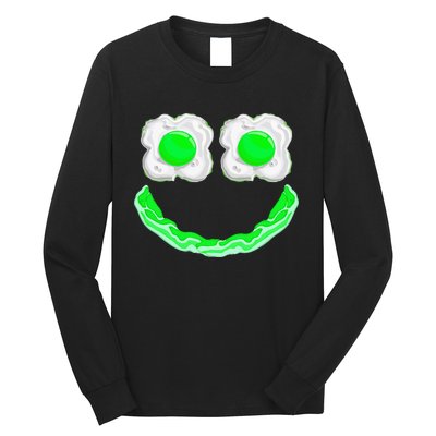 Funny Green Eggs Ham Smile Face Brunch Breakfast Long Sleeve Shirt