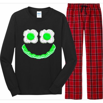 Funny Green Eggs Ham Smile Face Brunch Breakfast Long Sleeve Pajama Set