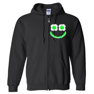 Funny Green Eggs Ham Smile Face Brunch Breakfast Full Zip Hoodie