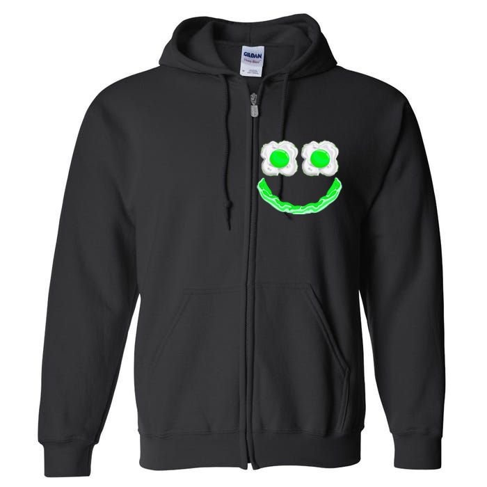 Funny Green Eggs Ham Smile Face Brunch Breakfast Full Zip Hoodie