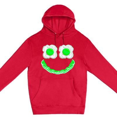 Funny Green Eggs Ham Smile Face Brunch Breakfast Premium Pullover Hoodie