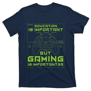 Funny Gamer Education Is Important But Gaming Is Importanter T-Shirt