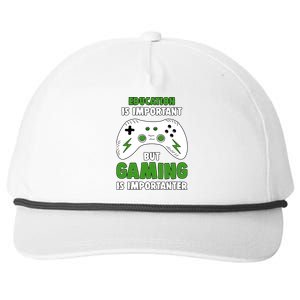 Funny Gamer Education Is Important But Gaming Is Importanter Snapback Five-Panel Rope Hat