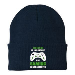 Funny Gamer Education Is Important But Gaming Is Importanter Knit Cap Winter Beanie