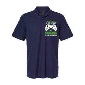 Funny Gamer Education Is Important But Gaming Is Importanter Softstyle Adult Sport Polo