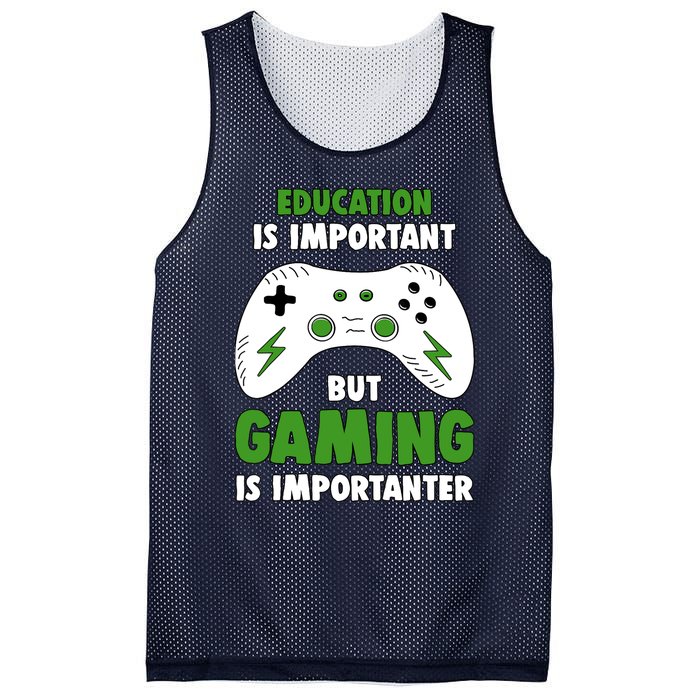 Funny Gamer Education Is Important But Gaming Is Importanter Mesh Reversible Basketball Jersey Tank