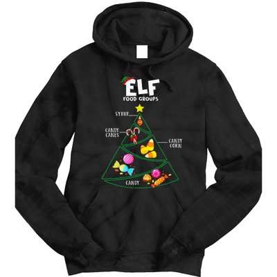 Food Groups Elf B.U.D.D.Y Christmas Pajama Xmas Tie Dye Hoodie