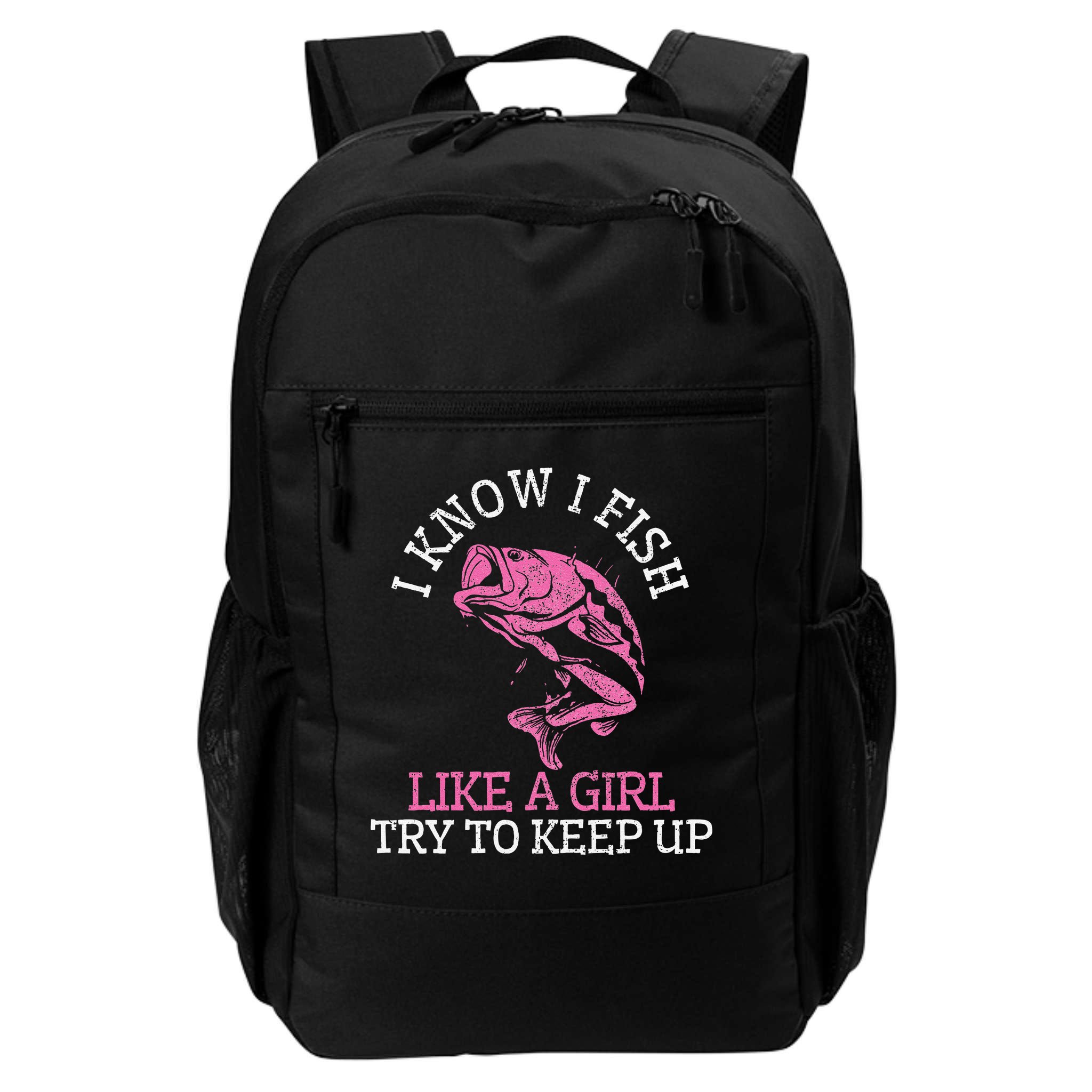 Fishing Girl Funny Cute Fish Bass Fisherman Gift Backpack