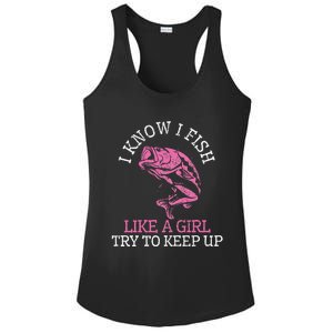 Fishing Girl Funny Cute Fish Bass Fisherman Gift Ladies PosiCharge Competitor Racerback Tank