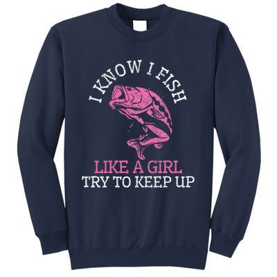 Fishing Girl Funny Cute Fish Bass Fisherman Gift Sweatshirt