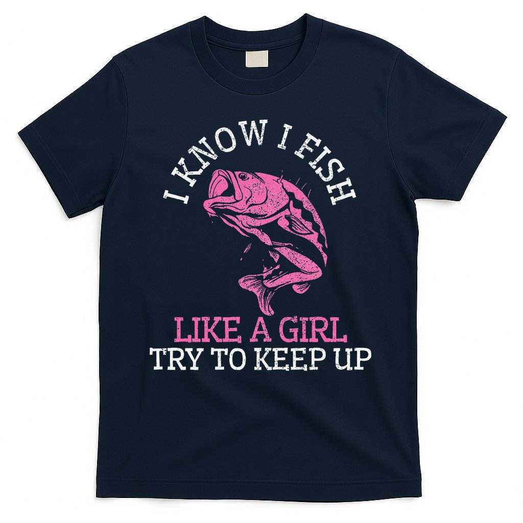 Fishing Girl Funny Cute Fish Bass Fisherman Gift T-Shirt