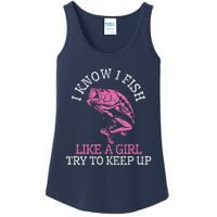 Fishing Girl Funny Cute Fish Bass Fisherman Gift Ladies Essential Tank