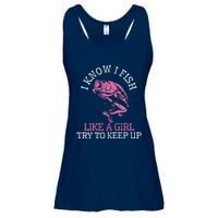 Fishing Girl Funny Cute Fish Bass Fisherman Gift Ladies Essential Flowy Tank