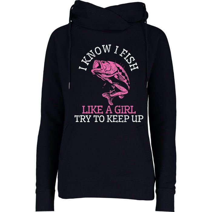 Fishing Girl Funny Cute Fish Bass Fisherman Gift Womens Funnel Neck Pullover Hood