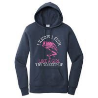 Fishing Girl Funny Cute Fish Bass Fisherman Gift Women's Pullover Hoodie