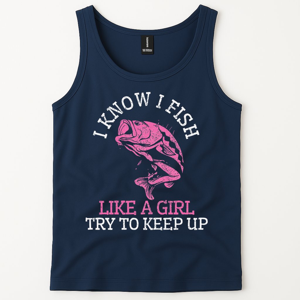 Fishing Girl Funny Cute Fish Bass Fisherman Gift Tank Top