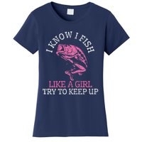 Fishing Girl Funny Cute Fish Bass Fisherman Gift Women's T-Shirt