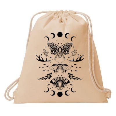 Fairy Grunge Fairycore Aesthetic Goth Luna Moth Butterfly Drawstring Bag