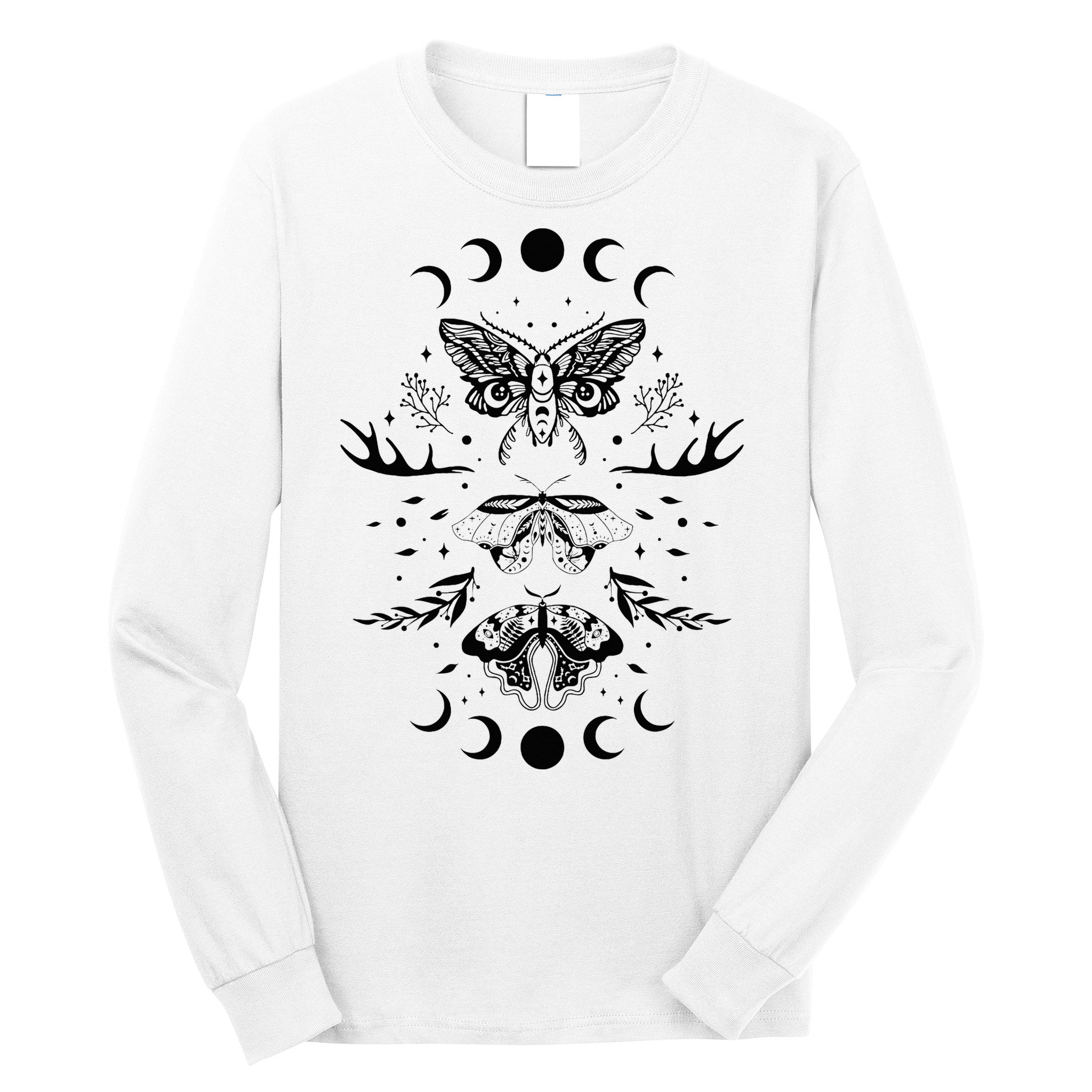 Fairy Grunge Fairycore Aesthetic Goth Luna Moth Butterfly Long Sleeve Shirt