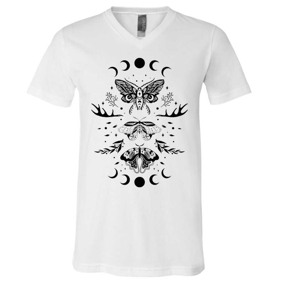 Fairy Grunge Fairycore Aesthetic Goth Luna Moth Butterfly V-Neck T-Shirt