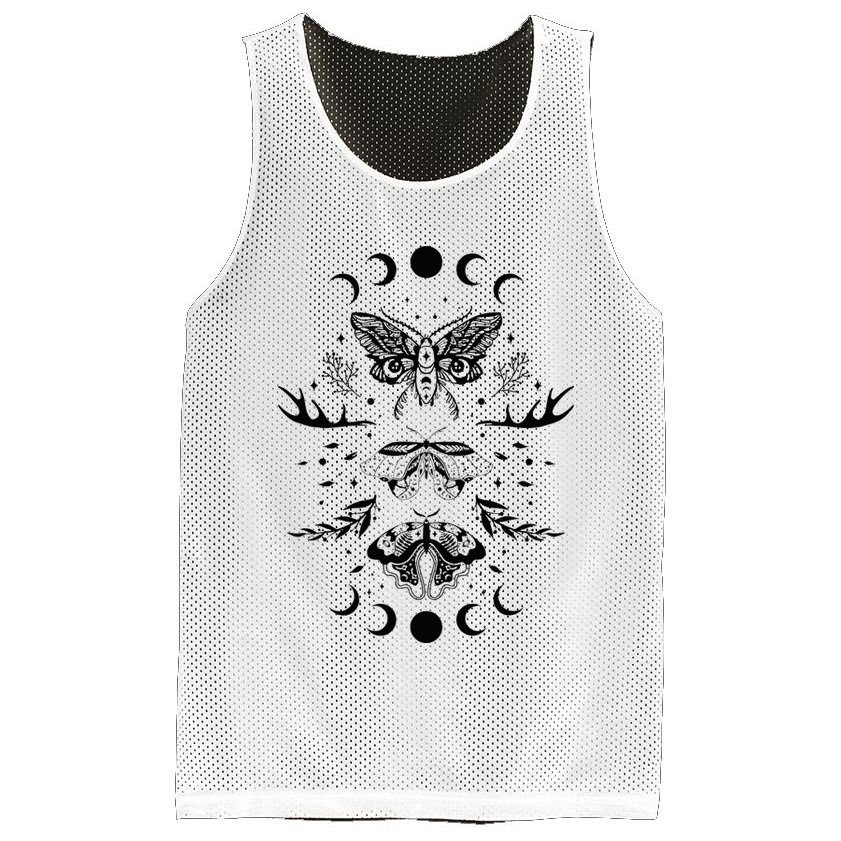 Fairy Grunge Fairycore Aesthetic Goth Luna Moth Butterfly Mesh Reversible Basketball Jersey Tank