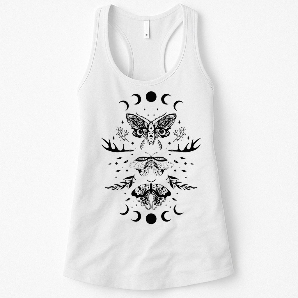Fairy Grunge Fairycore Aesthetic Goth Luna Moth Butterfly Womens Tank Top