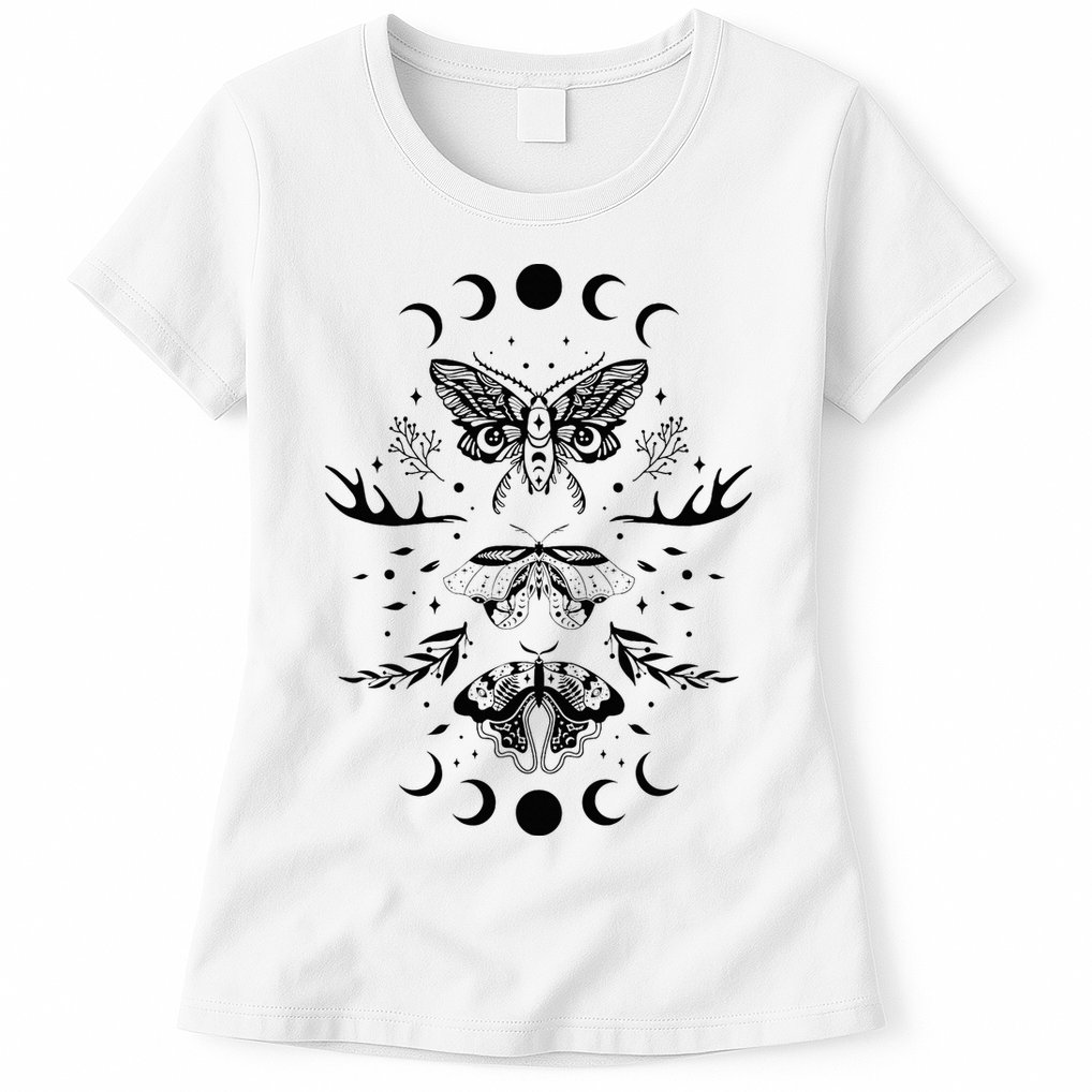 Fairy Grunge Fairycore Aesthetic Goth Luna Moth Butterfly Womens T-Shirt