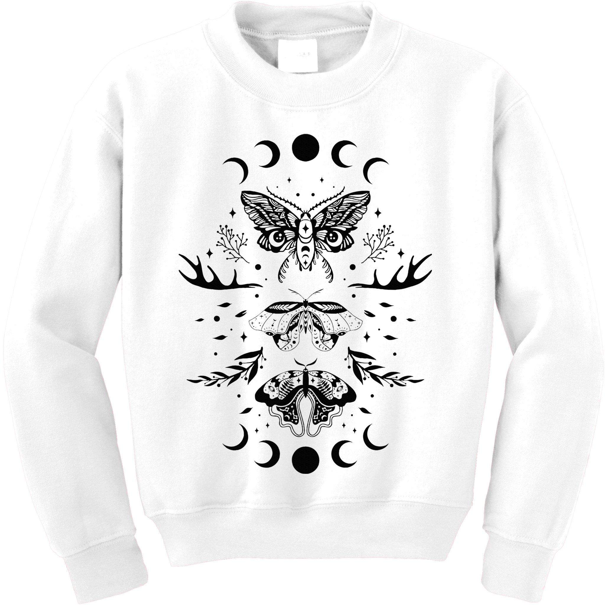 Fairy Grunge Fairycore Aesthetic Goth Luna Moth Butterfly Kids Sweatshirt