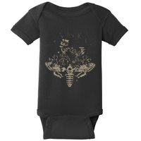 Fairy Grunge Fairycore Aesthetic Skeleton Goth Luna Moth Baby Bodysuit